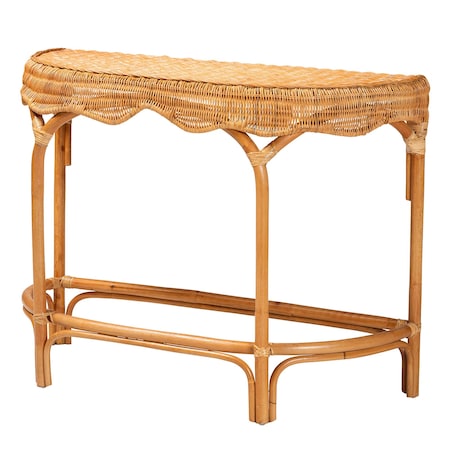 Bali & Pari Wakana Modern Bohemian Natural Brown Rattan Console Table 241-13399-ZORO